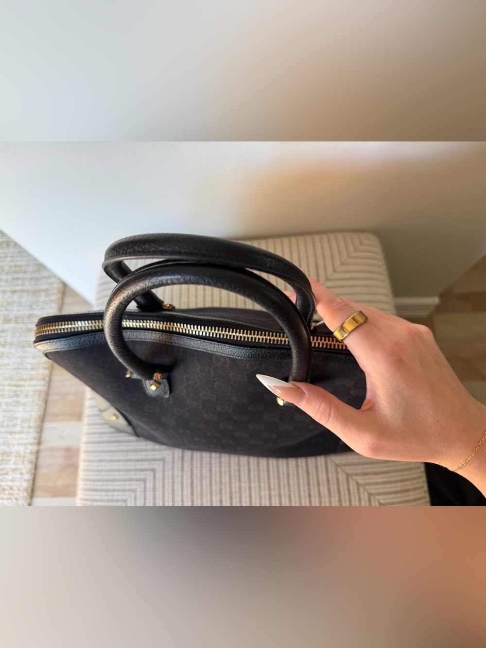 Gucci Black Canvas Leather Tote with COA and dust bag - Picture 6 of 12
